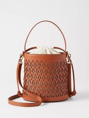 Ann Taylor Weekend Collection Perforated Bucket Crossbody Bag NWT